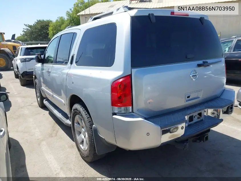 2006 Nissan Armada Le VIN: 5N1AA08B56N703950 Lot: 42629374