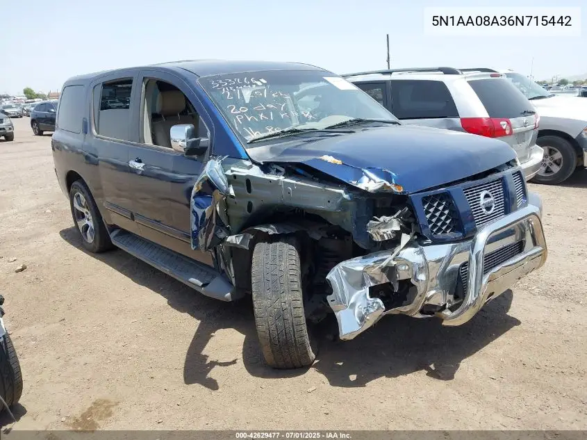 2006 Nissan Armada Se VIN: 5N1AA08A36N715442 Lot: 42629477