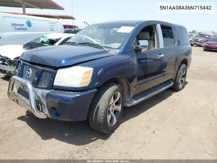 2006 Nissan Armada Se VIN: 5N1AA08A36N715442 Lot: 42629477