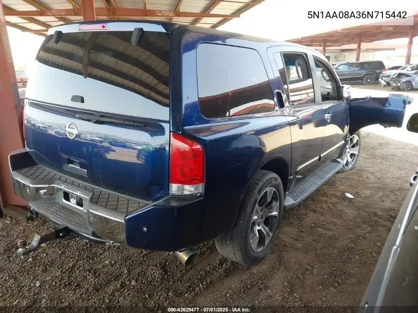 2006 Nissan Armada Se VIN: 5N1AA08A36N715442 Lot: 42629477