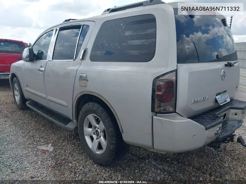 2006 Nissan Armada Se VIN: 5N1AA08A96N711332 Lot: 42658418