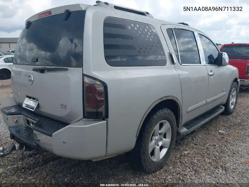 2006 Nissan Armada Se VIN: 5N1AA08A96N711332 Lot: 42658418
