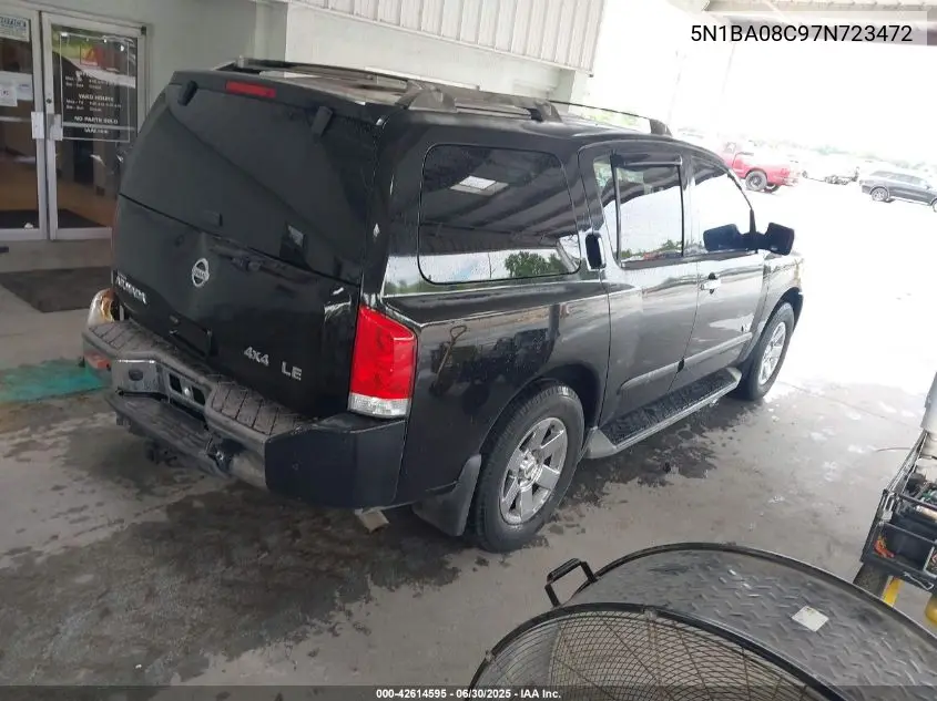 2007 Nissan Armada Le VIN: 5N1BA08C97N723472 Lot: 42614595