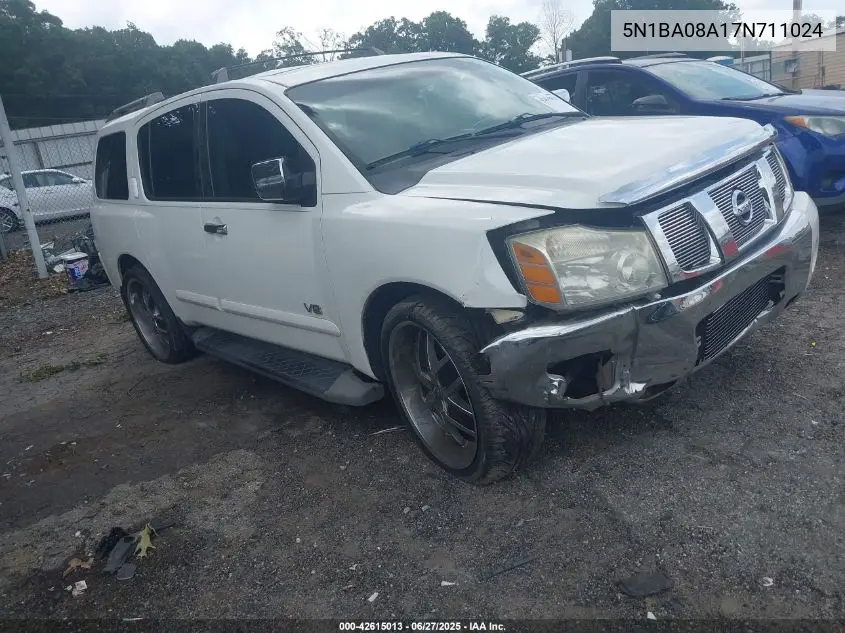 2007 Nissan Armada Le VIN: 5N1BA08A17N711024 Lot: 42615013