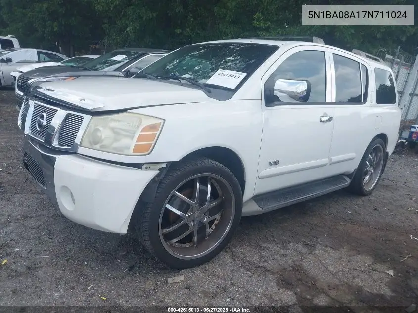 2007 Nissan Armada Le VIN: 5N1BA08A17N711024 Lot: 42615013