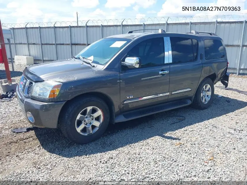 2007 Nissan Armada Le VIN: 5N1BA08A27N709363 Lot: 42639451