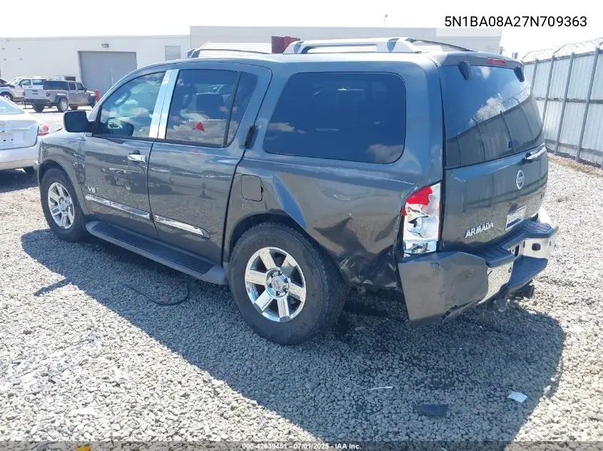 2007 Nissan Armada Le VIN: 5N1BA08A27N709363 Lot: 42639451