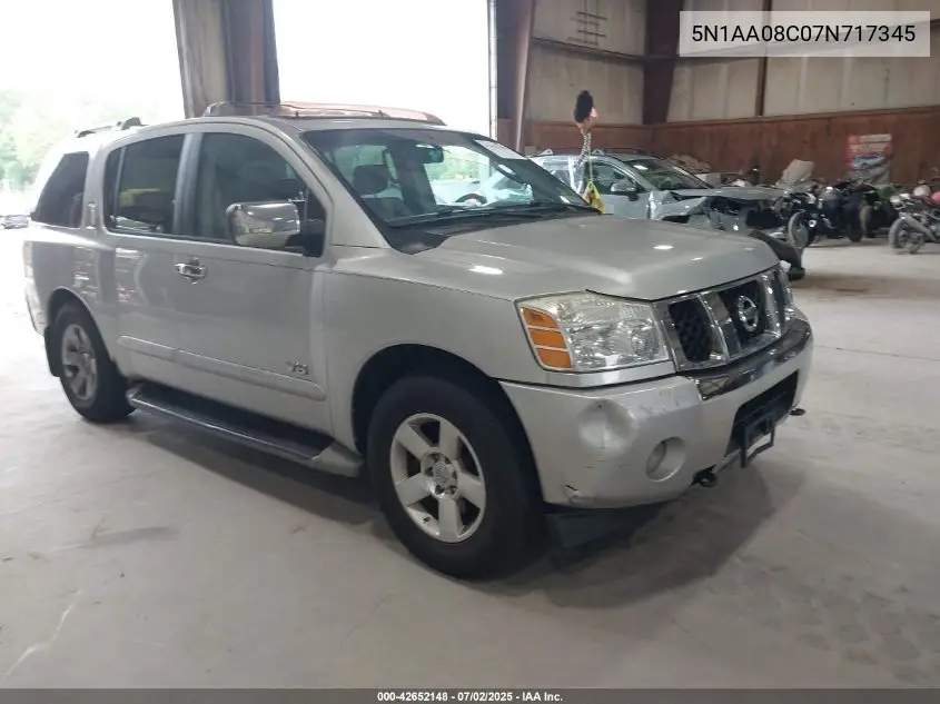 2007 Nissan Armada Le VIN: 5N1AA08C07N717345 Lot: 42652148