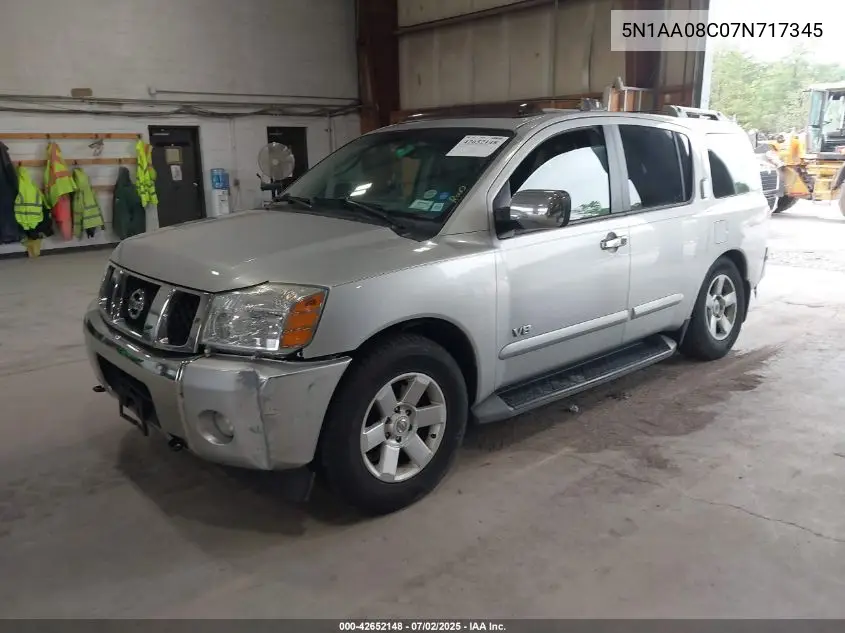 2007 Nissan Armada Le VIN: 5N1AA08C07N717345 Lot: 42652148