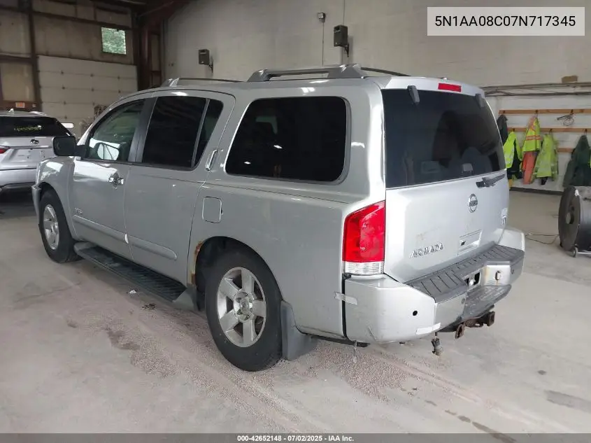 2007 Nissan Armada Le VIN: 5N1AA08C07N717345 Lot: 42652148