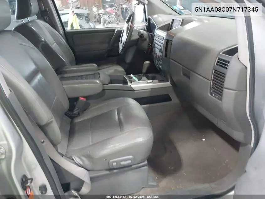 2007 Nissan Armada Le VIN: 5N1AA08C07N717345 Lot: 42652148