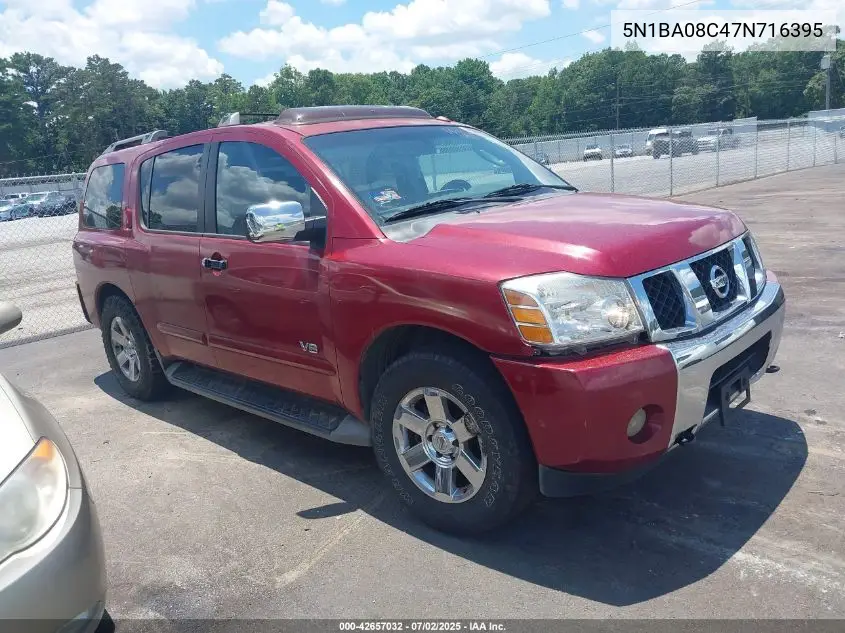 2007 Nissan Armada Le VIN: 5N1BA08C47N716395 Lot: 42657032