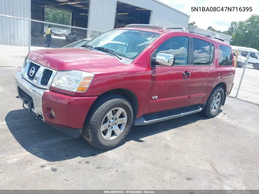 2007 Nissan Armada Le VIN: 5N1BA08C47N716395 Lot: 42657032