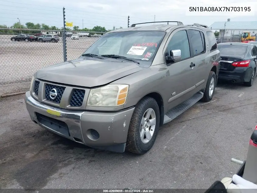 2007 Nissan Armada Se VIN: 5N1BA08AX7N703195 Lot: 42659859