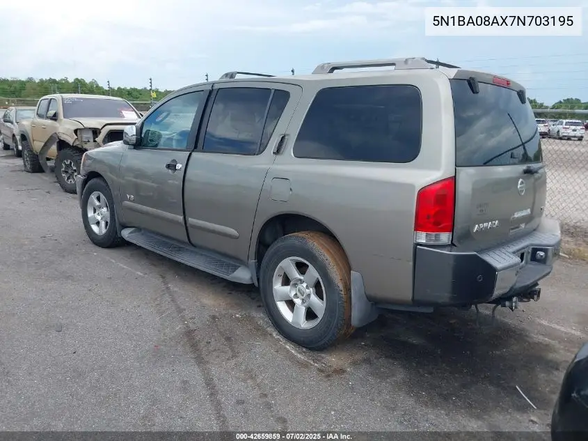 2007 Nissan Armada Se VIN: 5N1BA08AX7N703195 Lot: 42659859