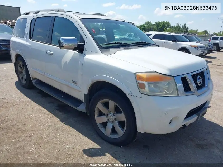 2008 Nissan Armada Le VIN: 5N1BA08D28N633476 Lot: 42240140