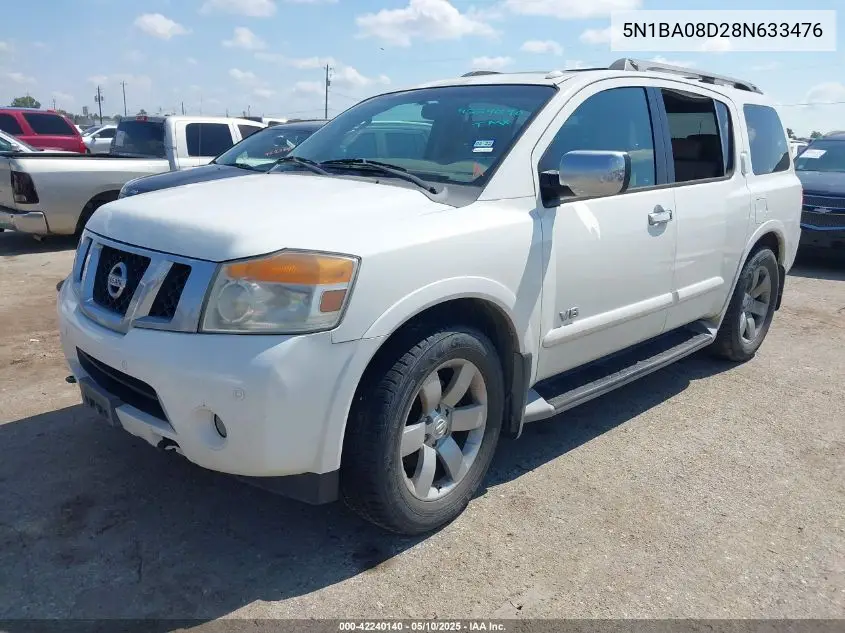 2008 Nissan Armada Le VIN: 5N1BA08D28N633476 Lot: 42240140