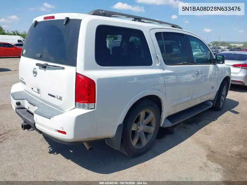2008 Nissan Armada Le VIN: 5N1BA08D28N633476 Lot: 42240140