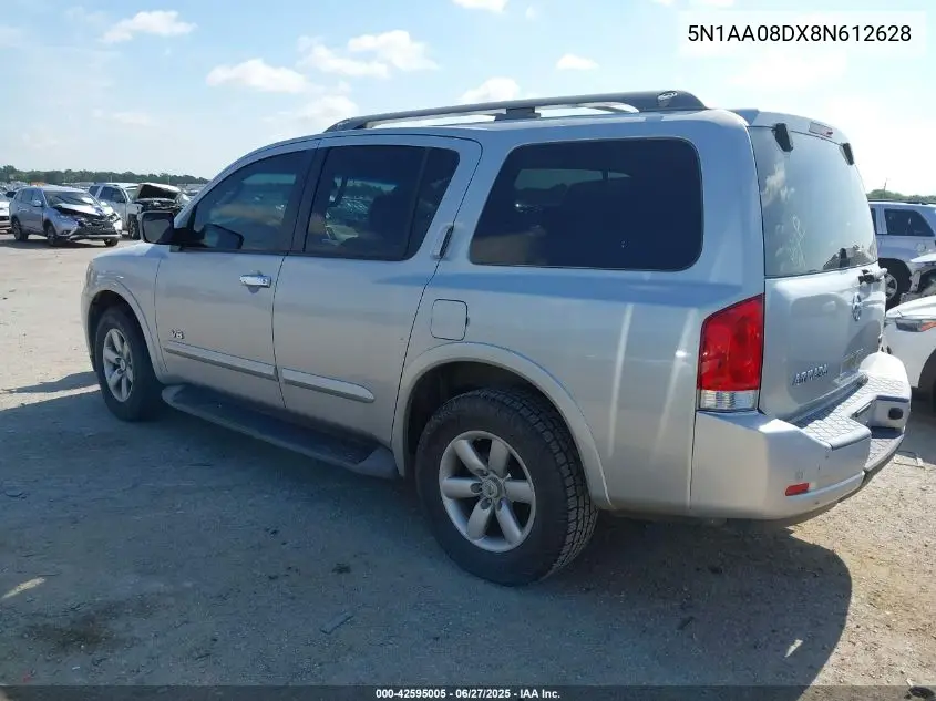 2008 Nissan Armada Se VIN: 5N1AA08DX8N612628 Lot: 42595005
