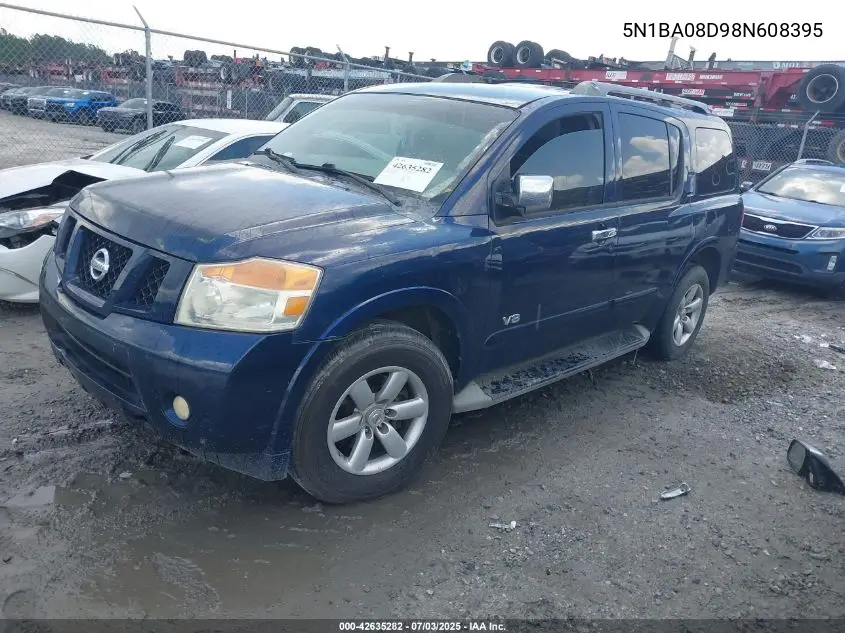 2008 Nissan Armada Se VIN: 5N1BA08D98N608395 Lot: 42635282