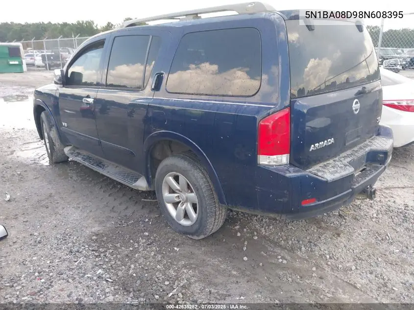 2008 Nissan Armada Se VIN: 5N1BA08D98N608395 Lot: 42635282
