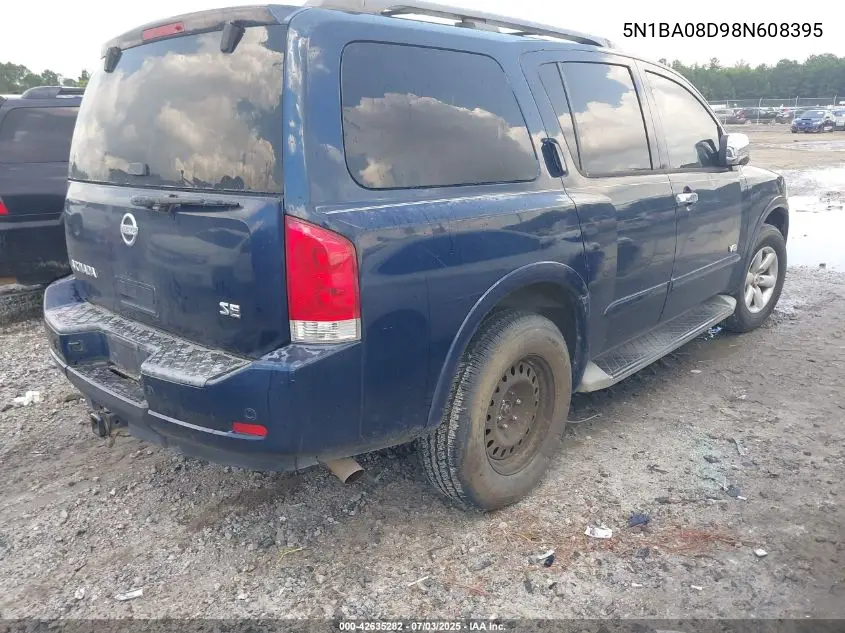 2008 Nissan Armada Se VIN: 5N1BA08D98N608395 Lot: 42635282