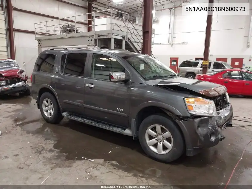 2008 Nissan Armada Se VIN: 5N1AA08C18N600973 Lot: 42641711