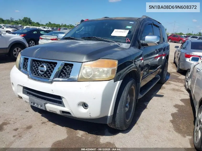 2009 Nissan Armada Se VIN: 5N1BA08D69N608372 Lot: 42245437