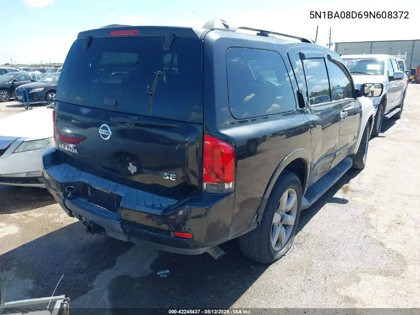2009 Nissan Armada Se VIN: 5N1BA08D69N608372 Lot: 42245437
