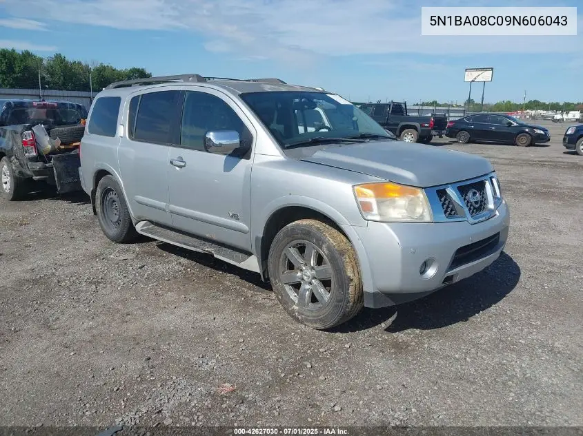 2009 Nissan Armada Le VIN: 5N1BA08C09N606043 Lot: 42627030