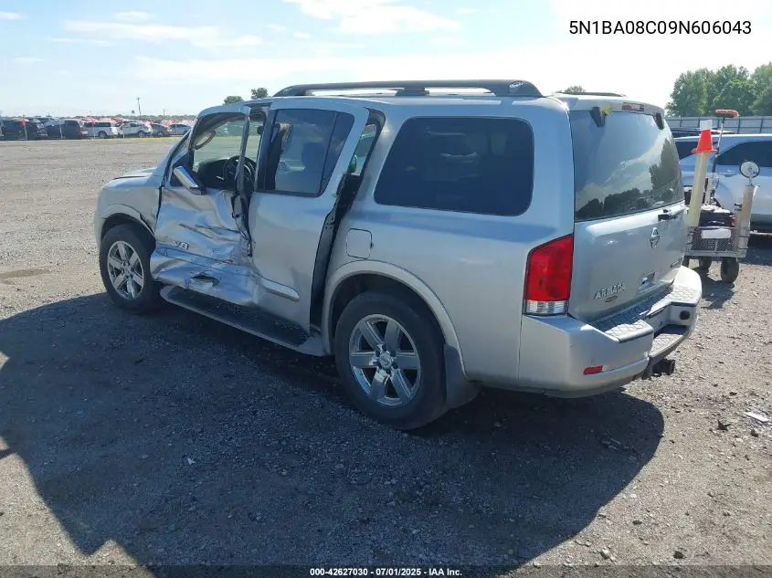 2009 Nissan Armada Le VIN: 5N1BA08C09N606043 Lot: 42627030