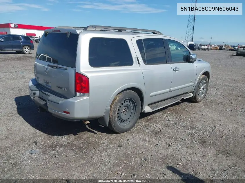 2009 Nissan Armada Le VIN: 5N1BA08C09N606043 Lot: 42627030