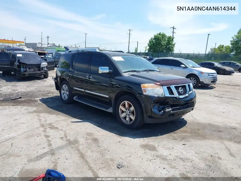 2010 Nissan Armada Se/Titanium/Platinum VIN: 5N1AA0NC4AN614344 Lot: 42240912