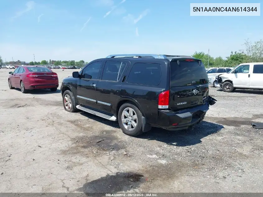 2010 Nissan Armada Se/Titanium/Platinum VIN: 5N1AA0NC4AN614344 Lot: 42240912