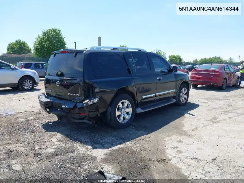 2010 Nissan Armada Se/Titanium/Platinum VIN: 5N1AA0NC4AN614344 Lot: 42240912