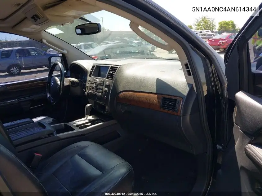 2010 Nissan Armada Se/Titanium/Platinum VIN: 5N1AA0NC4AN614344 Lot: 42240912