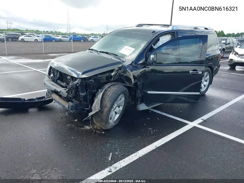 2011 Nissan Armada Sl VIN: 5N1AA0NC0BN616321 Lot: 42224944