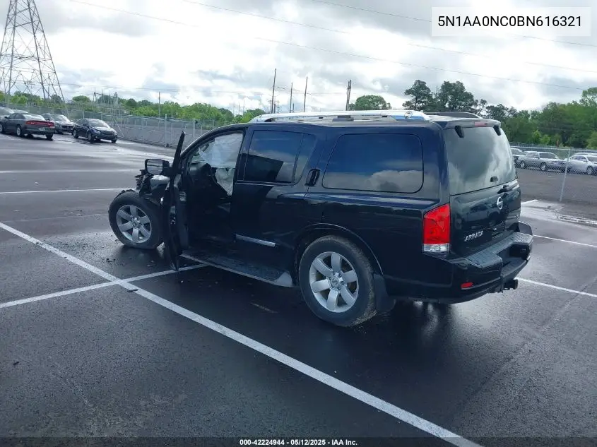 2011 Nissan Armada Sl VIN: 5N1AA0NC0BN616321 Lot: 42224944