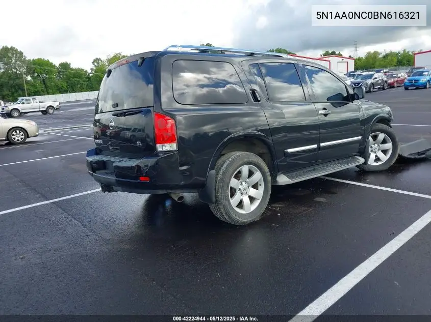 2011 Nissan Armada Sl VIN: 5N1AA0NC0BN616321 Lot: 42224944