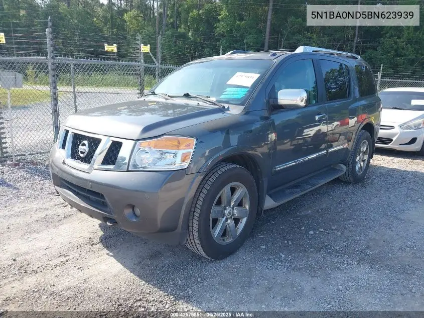 2011 Nissan Armada Platinum VIN: 5N1BA0ND5BN623939 Lot: 42579851