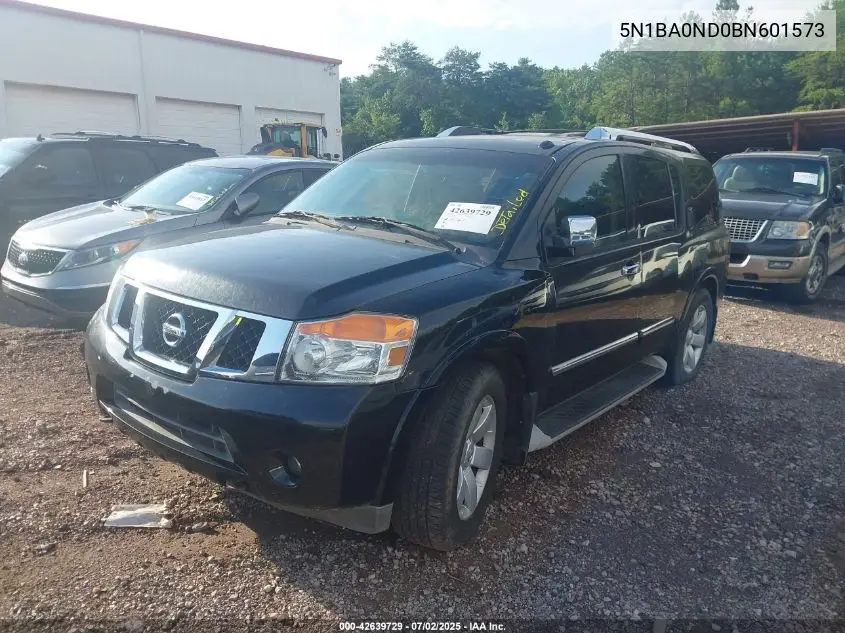 2011 Nissan Armada Sl VIN: 5N1BA0ND0BN601573 Lot: 42639729