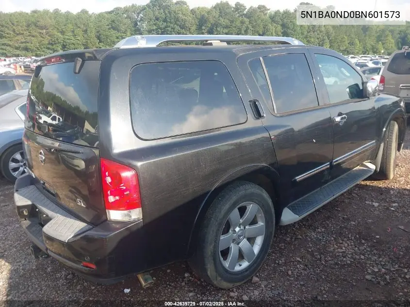 2011 Nissan Armada Sl VIN: 5N1BA0ND0BN601573 Lot: 42639729
