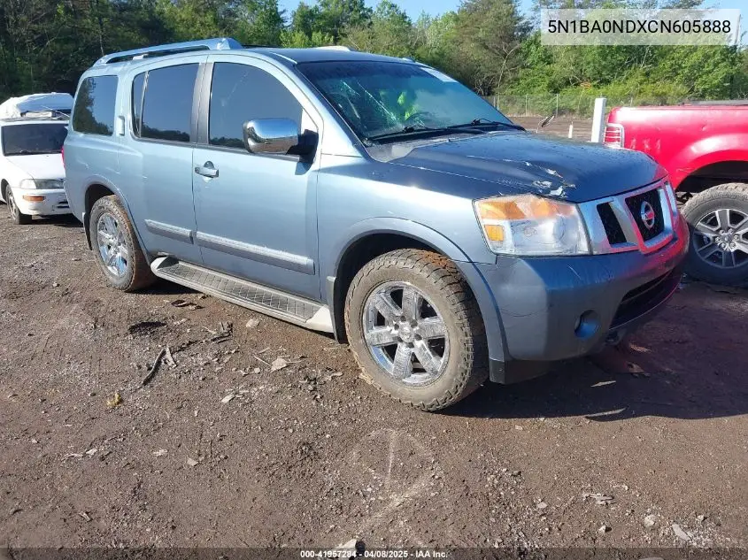 2012 Nissan Armada Sl VIN: 5N1BA0NDXCN605888 Lot: 41957284