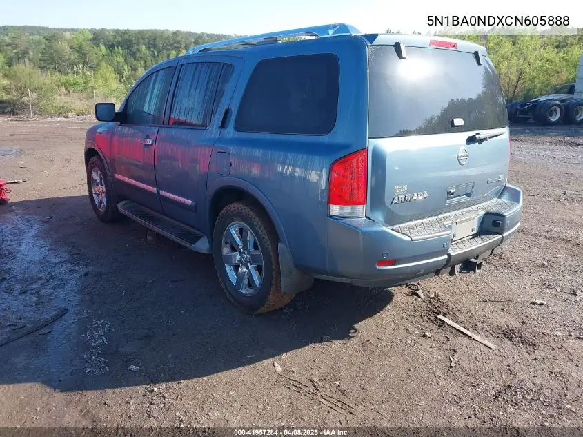 2012 Nissan Armada Sl VIN: 5N1BA0NDXCN605888 Lot: 41957284