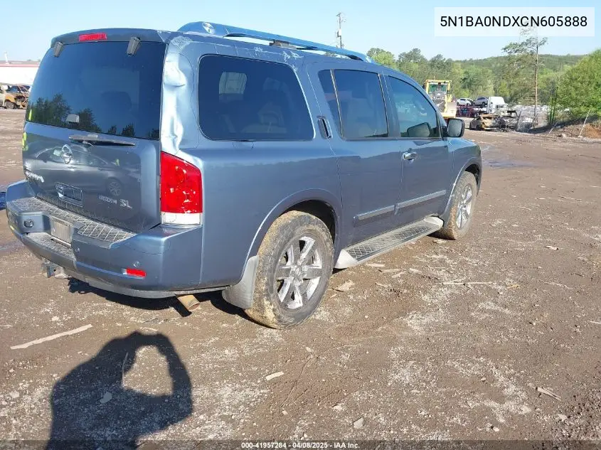 2012 Nissan Armada Sl VIN: 5N1BA0NDXCN605888 Lot: 41957284