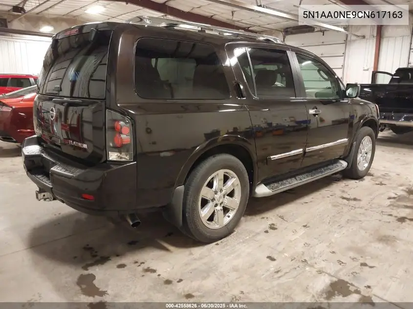 2012 Nissan Armada Platinum VIN: 5N1AA0NE9CN617163 Lot: 42558626
