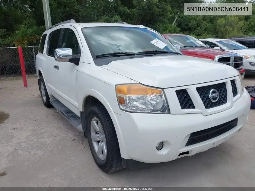 2012 Nissan Armada Sv VIN: 5N1BA0ND5CN608441 Lot: 42599831