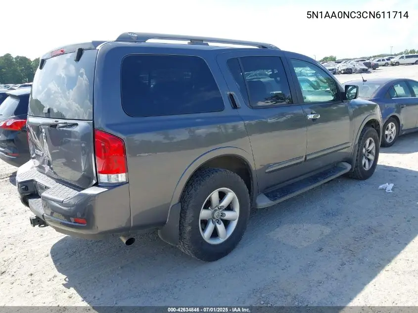 2012 Nissan Armada Sv VIN: 5N1AA0NC3CN611714 Lot: 42634846