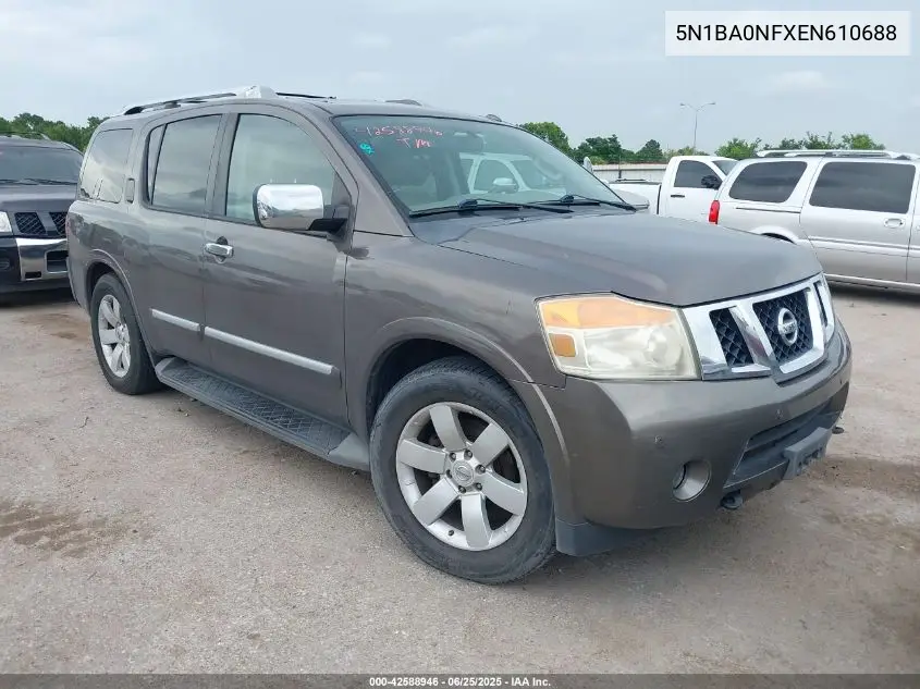 2014 Nissan Armada Platinum VIN: 5N1BA0NFXEN610688 Lot: 42588946