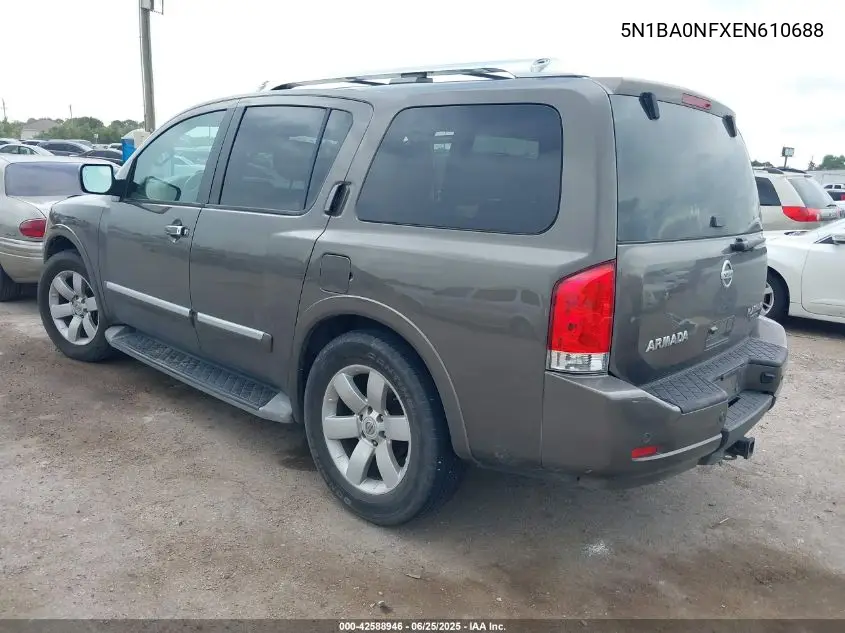2014 Nissan Armada Platinum VIN: 5N1BA0NFXEN610688 Lot: 42588946